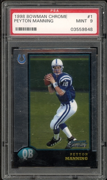 1998 Bowman Chrome 31 Peyton Manning PSA 9 MINT