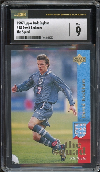 1997 Upper Deck England The Squad #18 David Beckham CSG 9 MINT