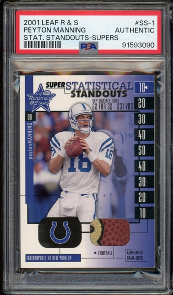 2001 Leaf Rookies & Stars Statistical Standouts (12/50) #SS-1 Peyton Manning PSA Authentic