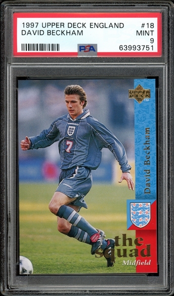 1997 Upper Deck England #18 David Beckham PSA 9 MINT