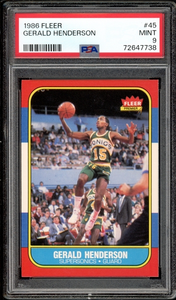 1986 Fleer #45 Gerald Henderson PSA 9 MINT