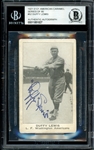 1921 E121 American Caramel Series Of 80 #52 Duffy Lewis BGS Authentic Autograph