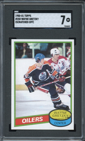 1980-81 Topps #250 Wayne Gretzky (Stratched Off) PSA 7 NM