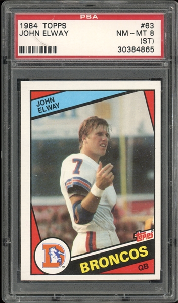 1984 Topps #63 John Elway PSA 8(ST) NM-MT