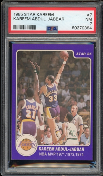 1985 Star #7 Kareem Abdul-Jabbar PSA 7 NM