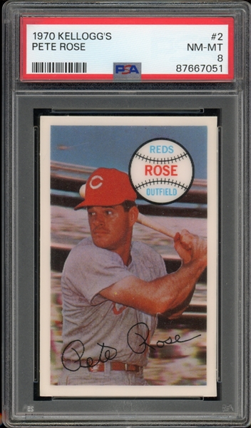 1970 Kelloggs #2 Pete Rose PSA 8 NM-MT