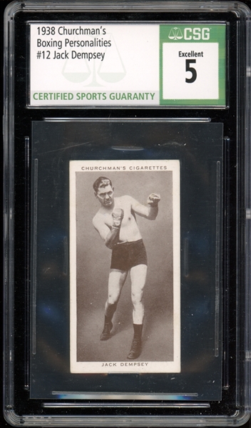 1938 Churchmans Boxing Personalities #12 Jack Dempsey CGG 5 EX