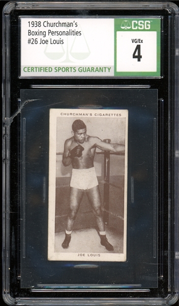 1938 Churchmans Boxing Personalities #26 Joe Louis CSG 4 VG-EX