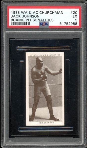 1938 Churchmans Boxing Personalities #20 Jack Johnson PSA 5 EX