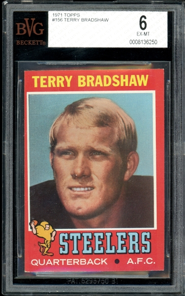 1971 Topps #156 Terry Bradshaw BVG 6 EX-MT