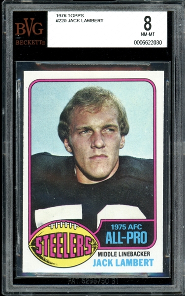 1976 Topps #220 Jack Lambert BVG 8 NM-MT