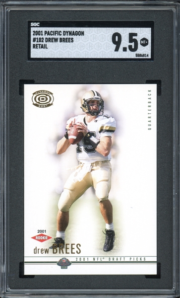 2001 Pacific Dynagon #102 Drew Brees Retail SGC 9.5 MT+