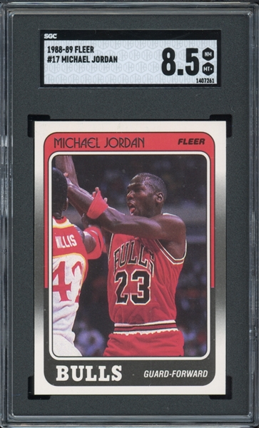 1988-89 Fleer #17 Michael Jordan SGC 8.5 NM-MT+