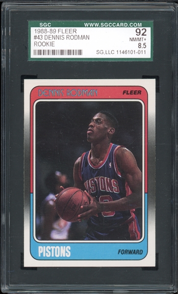 1988-89 Fleer #43 Dennis Rodman SGC 8.5 NM-MT+