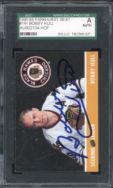 1995-96 Parkhurst 66-67 #141 Bobby Hull Autograph SGC Authentic