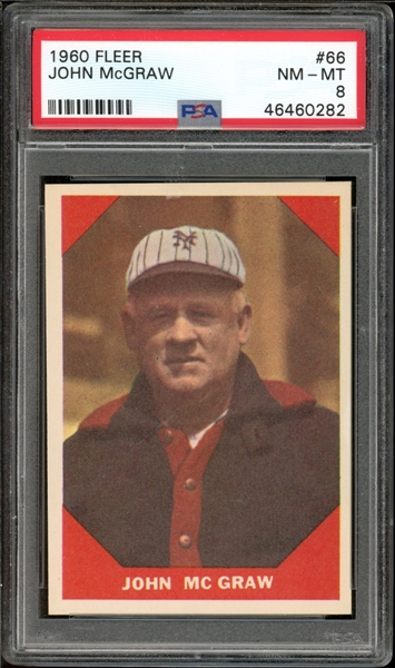 1960 Fleer #66 John McGraw PSA 8 NM-MT