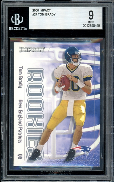 2000 Impact #27 Tom Brady BGS 9 MINT