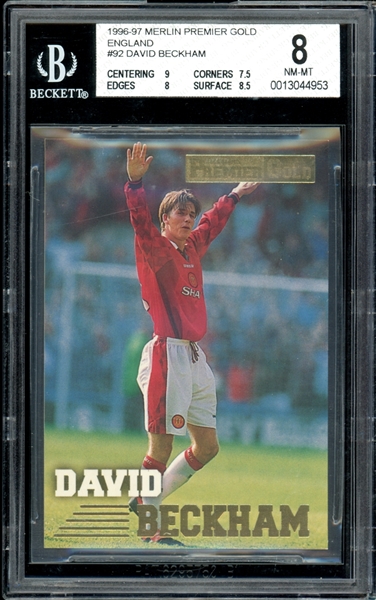 1996-79 Merlin Premier Gold England #92 David Beckham BGS 8 NM-MT