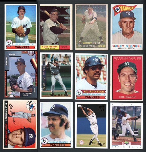 1954-2009 New York Yankees Shoebox Collection of Over 1000 Cards