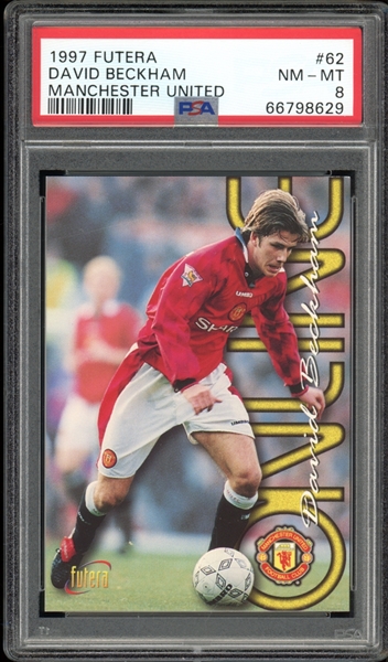 1997 Futera Manchester United #62 David Beckham PSA 8 NM-MT