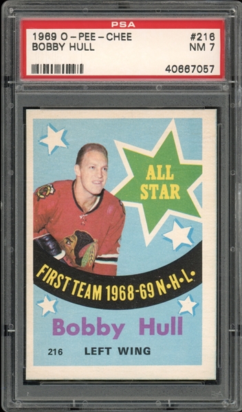 1969 O-Pee-Chee #216 Bobby Hull PSA 7 NM