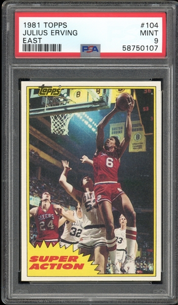 1981 Topps #104 Julius Erving East PSA 9 MINT