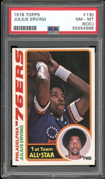 1978 Topps #130 Julius Erving PSA 8(OC) NM-MT