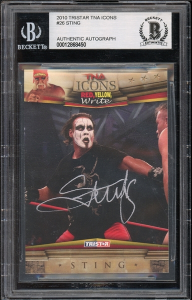 2010 Tristar TNA Icons #26 Sting Beckett Authentic Autograph 