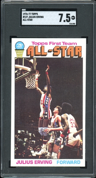 1976-77 Topps #127 Julius Erving All Star SGC 7.5 NM+