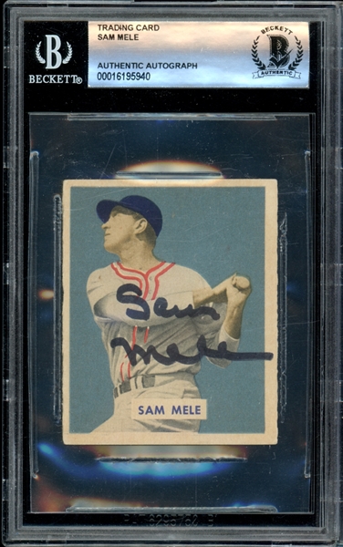 1949 Bowman #118 Sam Mele Autograph BGS Authentic Auto