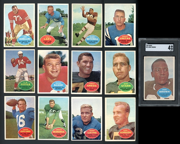 1960 Topps Football Complete Set With SGC Graded Brown