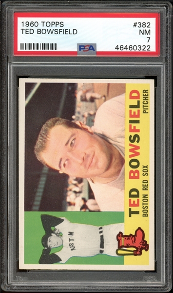 1960 Topps #382 Ted Bowsfield PSA 7 NM