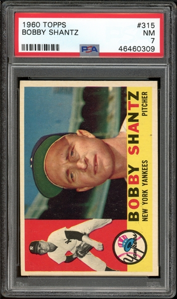 1960 Topps #315 Bobby Shantz PSA 7 NM