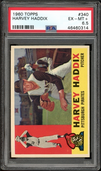 1960 Topps #340 Harvey Haddix PSA 6.5 EX-MT+