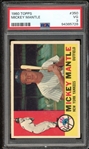 1960 Topps #350 Mickey Mantle PSA 3 VG