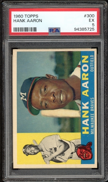 1960 Topps #300 Hank Aaron PSA 5 EX