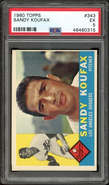 1960 Topps #343 Sandy Koufax PSA 5 EX