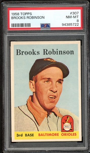 1958 Topps #307 Brooks Robinson PSA 8 NM-MT