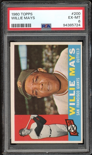 1960 Topps #200 Willie Mays PSA 6 EX-MT