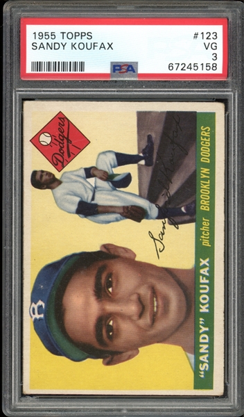 1955 Topps #123 Sandy Koufax PSA 3 VG