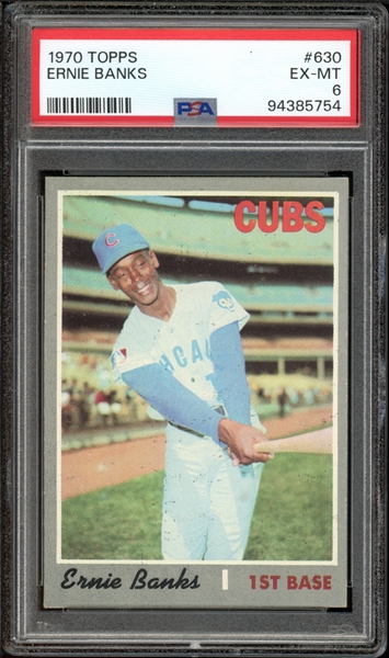 1970 Topps #630 Ernie Banks PSA 6 EX-MT