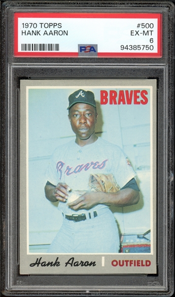 1970 Topps #500 Hank Aaron PSA 6 EX-MT