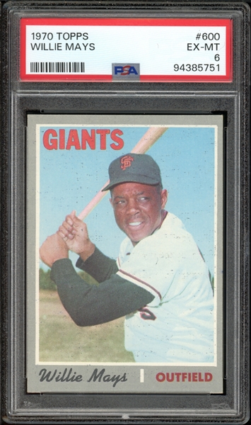 1970 Topps #600 Willie Mays PSA 6 EX-MT