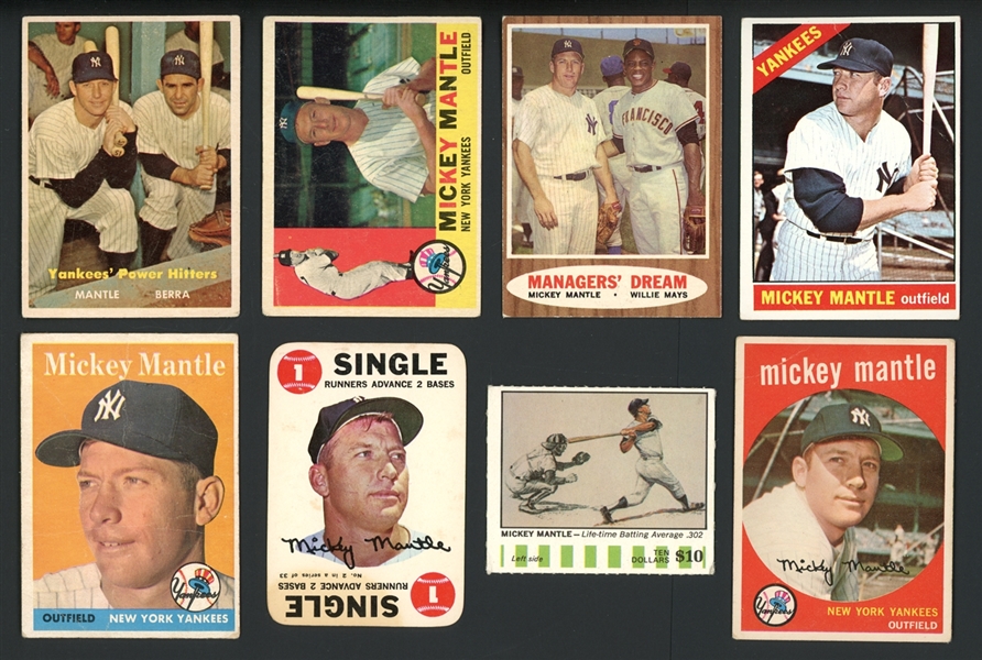 1957-68 Mickey Mantle Shoebox Collection Of Eight (8)