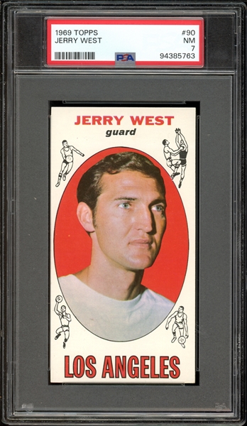 1969 Topps #90 Jerry West PSA 7 NM