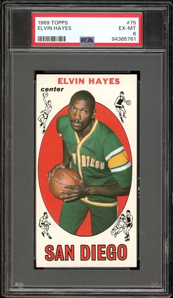 1969 Topps #75 Elvin Hayes PSA 6 EX-MT