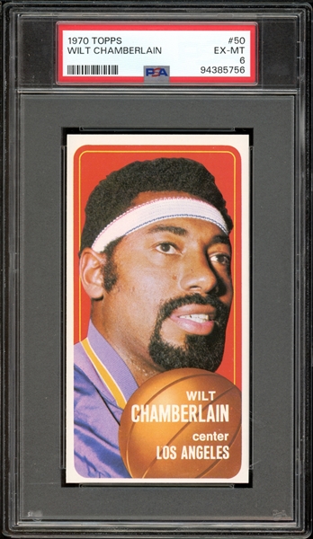 1970 Topps #50 Wilt Chamberlain PSA 6 EX-MT