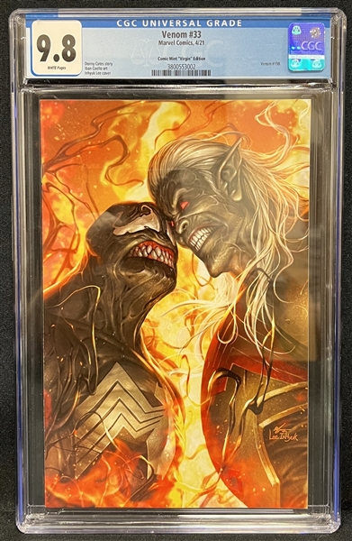 Venom #33 Comic Mint "Virgin" Edition CGC 9.8 White Pages