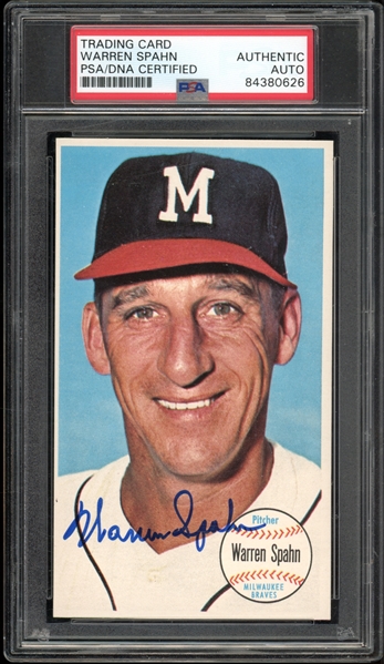 1964 Topps Giants #31 Warren Spahn Autograph PSA/DNA Authentic Auto