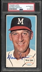 1964 Topps Giants #31 Warren Spahn Autograph PSA/DNA Authentic Auto